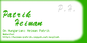 patrik heiman business card